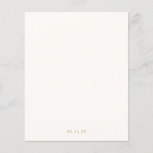 Classic Ivory and Gold Budget Wedding Save Date (Achterkant)