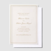 Classic Ivory and Gold Wedding Save the Date Vellum Uitnodigingen (Offset)