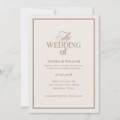 Classic Ivory and Taupe | Luxe Neutral Wedding Kaart (Voorkant)