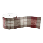 Classic Ivory Brown Rust Red Plaid Pattern Grosgrain Lint (Spoel)