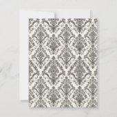 Classic Ivory Damask Rococo Pattern Wedding RSVP Kaartje (Achterkant)