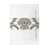 Classic Ivory Damask Rococo Pattern Wedding Uitnodigingen Wikkel (Voorkant Voorbeeld)