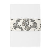 Classic Ivory Damask Rococo Pattern Wedding Uitnodigingen Wikkel (Achterkant Voorbeeld)