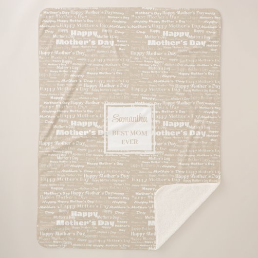 Classic Ivory Lettering Mother’s Day Personalized Sherpa Deken (Voorkant)