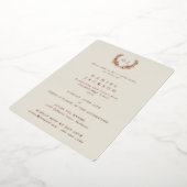 Classic ivory Monogram + Laurel WreatAfstuderen Folie Uitnodiging (Gedraaid)