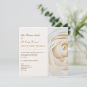 Classic Ivory White Wedding Evening Reception Kaart (Staand voorkant)