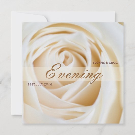 Classic Ivory White Wedding Evening Reception Kaart (Achterkant)