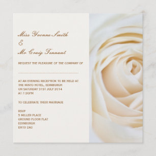 Classic Ivory White Wedding Evening Reception Kaart