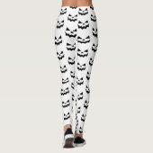 Classic Jack-o-lantaarn pompoen gezicht Zwart & Wi Leggings (Achterkant)