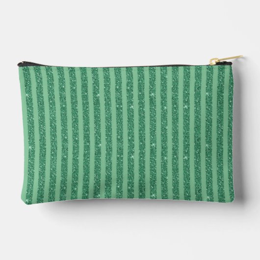 Classic Jade Green Glitter Style Vertical Stripes Etui (Achterkant)