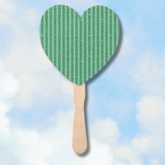 Classic Jade Green Glitter Style Vertical Stripes Handwaaier