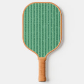 Classic Jade Green Glitter Style Vertical Stripes Pickleball Paddle (Voorkant)