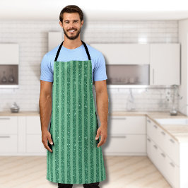 Classic Jade Green Glitter Style Vertical Stripes Schort