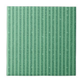 Classic Jade Green Glitter Style Vertical Stripes Tegeltje (Voorkant)
