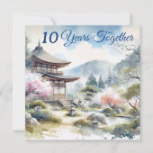 Classic Japan Kersenbloesem roze blauw waterverf Kaart (Voorkant)