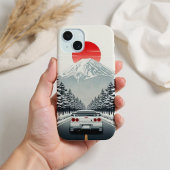 Classic Japanese Rising Sun Art Painting White JDM iPhone 15 Case