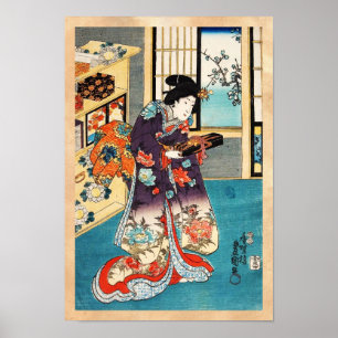 Classic japanese vintage ukiyo-e geisha Utagawa Poster