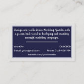 Classic Job Seeker Navy Lijst Eenvoudig Minimalist Visitekaartje (Achterkant)