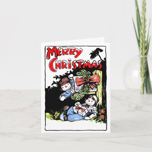 Classic Johnny Gruelle-kerstkaart Feestdagen Kaart (Voorkant)