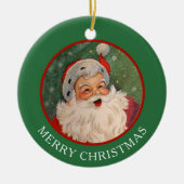 Classic Jolly Santa Claus Kerstmis Keramisch Ornament (Voorkant)