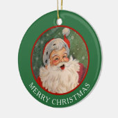 Classic Jolly Santa Claus Kerstmis Keramisch Ornament (Links)