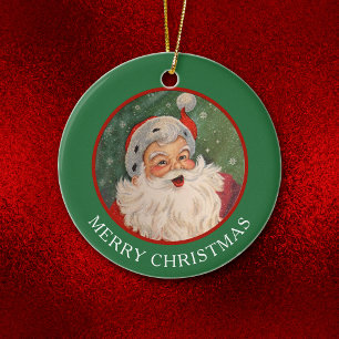 Classic Jolly Santa Claus Kerstmis Keramisch Ornament