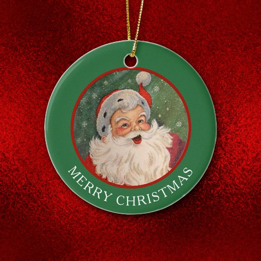Classic Jolly Santa Claus Kerstmis Keramisch Ornament