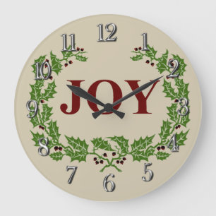 CLASSIC JOY HOLLY EN BERRIES WRATH PATTERN GROTE KLOK