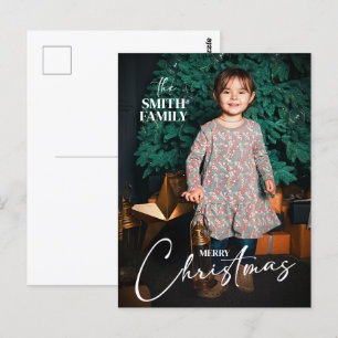 Classic Joy Merry Kerstfeestdag Kinder Foto Briefkaart