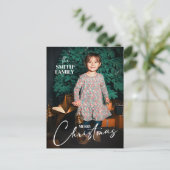 Classic Joy Merry Kerstfeestdag Kinder Foto Briefkaart (Staand voorkant)