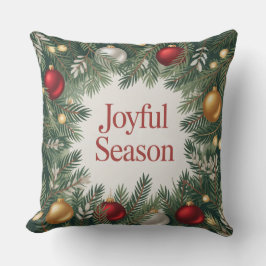 Classic Joyful Wreath Kussen
