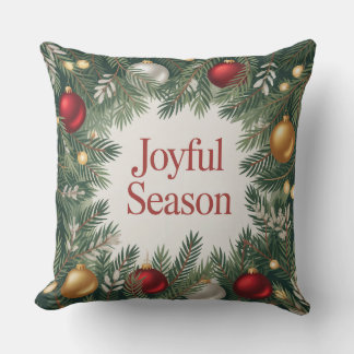 Classic Joyful Wreath Kussen