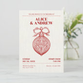  Classic Kerst ornament bruiloft Kaart (Staand voorkant)