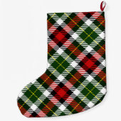 Classic Kerst Plaid Monogram Initiaal Feestelijk Grote Kerstsok (Achterkant)