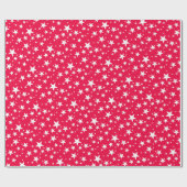 Classic Kerst Rode Sjabloon Witte Sterren Trendy Cadeaupapier (Vlak)