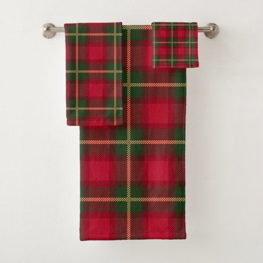 Classic Kerst Rood Groen Plaid Tartan Feestelijk Bad Handdoek (Insitu)