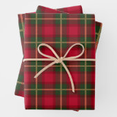 Classic Kerst Rood Groen Plaid Tartan Feestelijk Inpakpapier Vel (In situ)