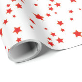 Classic Kerst Rood Wit Sterren Gift Cadeaupapier (Rol Hoek)