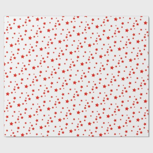  Classic Kerst Rood Wit Sterren Gift Cadeaupapier (Vlak)