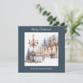 Classic Kerst Waterverf Afbeelding Feestdagenkaart (Staand voorkant)