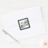 Classic Kerst Waterverf Afbeelding Vierkante Sticker (Envelop)