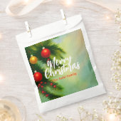 Classic Kerstballen op dennentakken Bedankzakje (Geknipt)