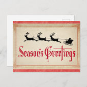 Classic Kerstmis Santa Seizoenen Groeten Briefkaart (Voorkant / Achterkant)