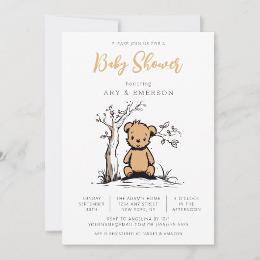 Classic Klein Beer Baby shower Kaart (Voorkant)