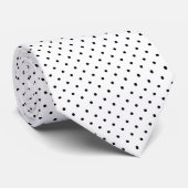 Classic Kleine Polka Dots Zwart op Wit Stropdas (Opgerold)