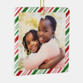 Classic Kleuren Kerst Foto Keramisch Ornament (Rechts)