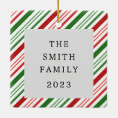 Classic Kleuren Kerst Foto Keramisch Ornament (Achterkant)