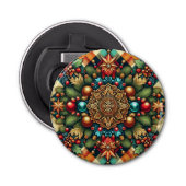 /Classic kleurrijke kerst Button Flesopener (Voorkant)