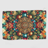 /Classic kleurrijke kerst Golfhanddoek (Horizontaal)