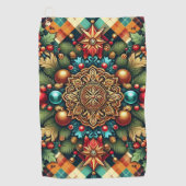 /Classic kleurrijke kerst Golfhanddoek (Voorkant)